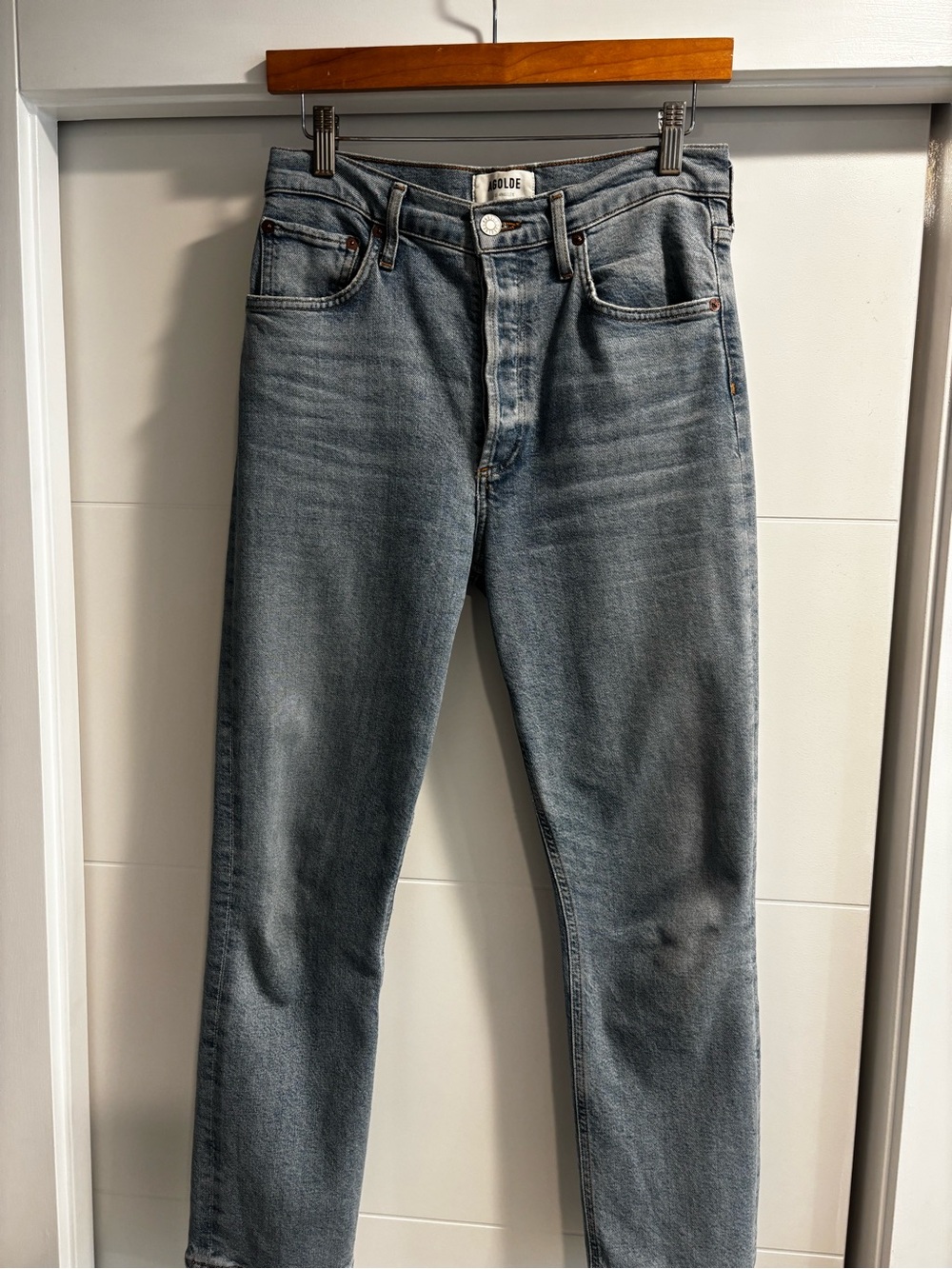 AGolde Straight Leg Jeans - Washed Blue